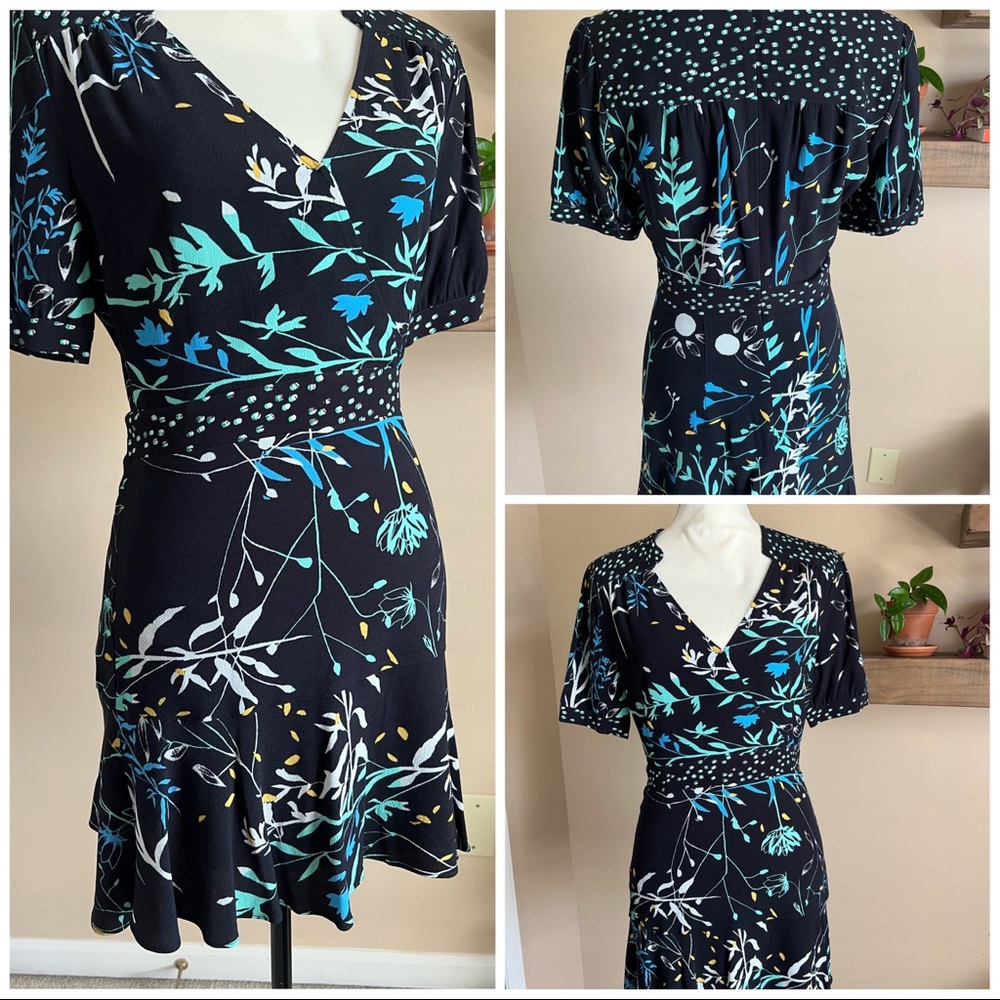 Parker Navy Floral Dress size 4